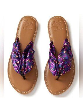 Matilda Jane | In The Sand Purple Floral Flip Flops Sandals | Size 9